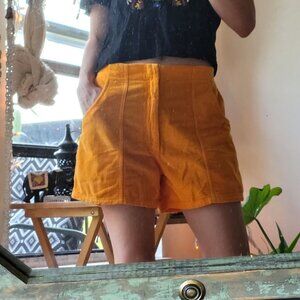ERL cotton corduroy orange yellow shorts size small